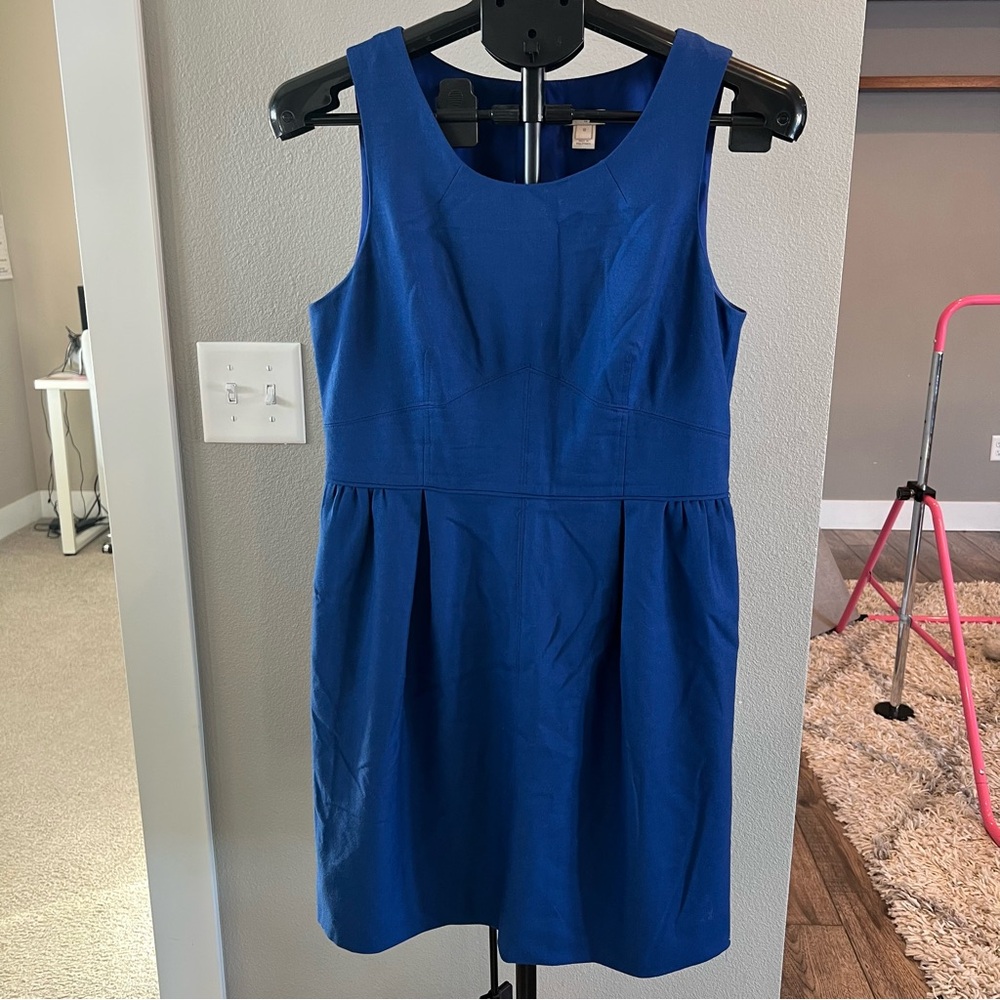 J Crew Factory royal blue tank dress size 10 zip up back